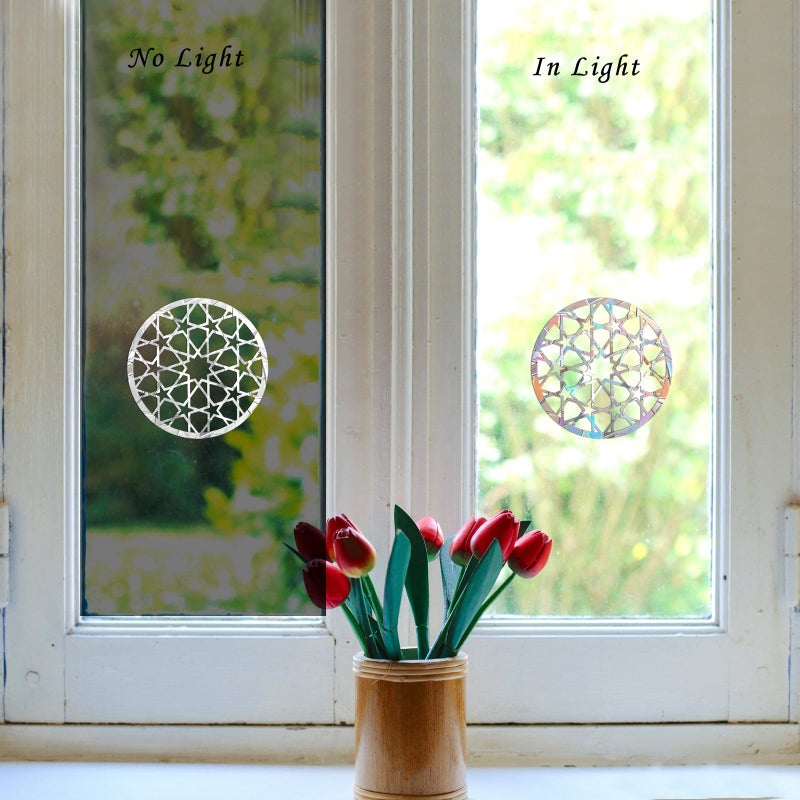 EACILLES 42 Pieces Birds Static Window Clings Anti Collision Window Decals for Bird Strikes  Glass Door Window Stickers  Stop Birds Flying into Windows  Mandala-Hummingbird Style - Image 2