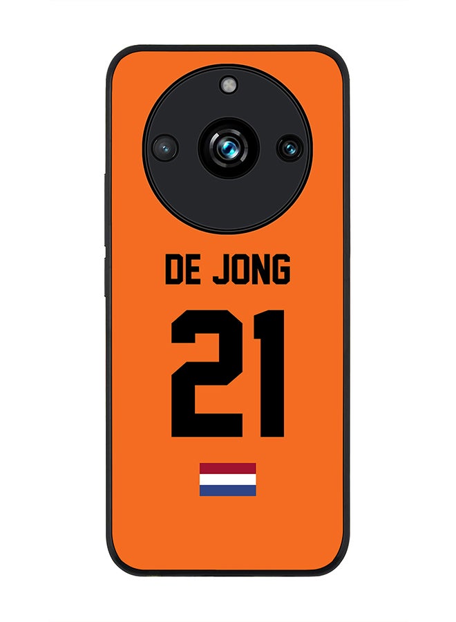 Stylizedd Rugged Black Edge case for Realme 11 Pro/Realme 11 Pro+, Custom Slim fit Thin Phone Case Cover - Football Team - Netherlands, Player Name - De Jong - Image 1