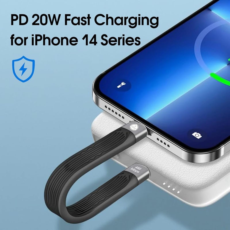 SYOSI Short USB C to iPhone Cable, [MFi Certified] 20W Fast Charger for iPhone 14/13/12 Pro Max/11 Pro/X/XS, AirPods, iPad Pro Air Mini, Not Support DAC and iPhone 15 Series, 5 inch - Image 3