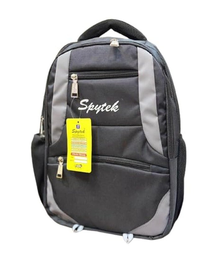 Spytek Backpack, Black, Multiple Compartments, Side Bottle Pockets, Padded Straps - Image 1