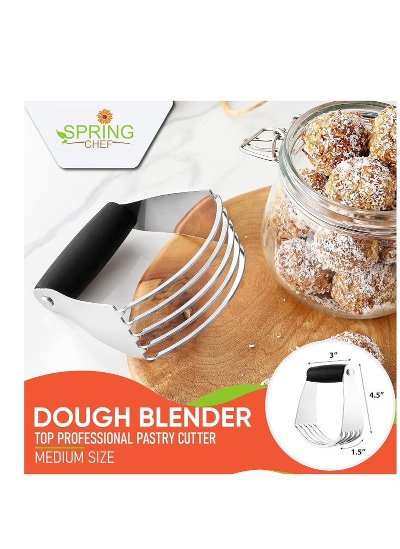 Spring Chef Spring Chef Dough Blender, Top Professional Pastry Cutter with Heavy Duty Stainless Steel Blades, Medium Size, Black  - Image 4