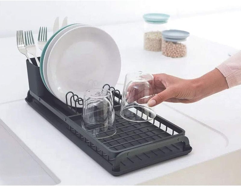 Brabantia 117268 Compact Dish Drying Rack With Draining Tray, Dark Grey - Image 5