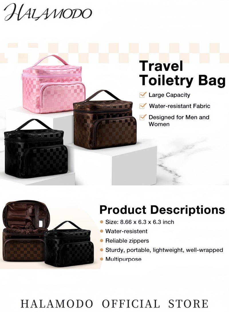 هالامودو حقيبة مكياج متعددة الوظائف تصميم مقاوم للماء ومتينة تصميم داخلي مقسم خفيف الوزن وسهل الحمل يتضمن مرآة صغيرة مثالية لتخزين مستحضرات التجميل - Image 2