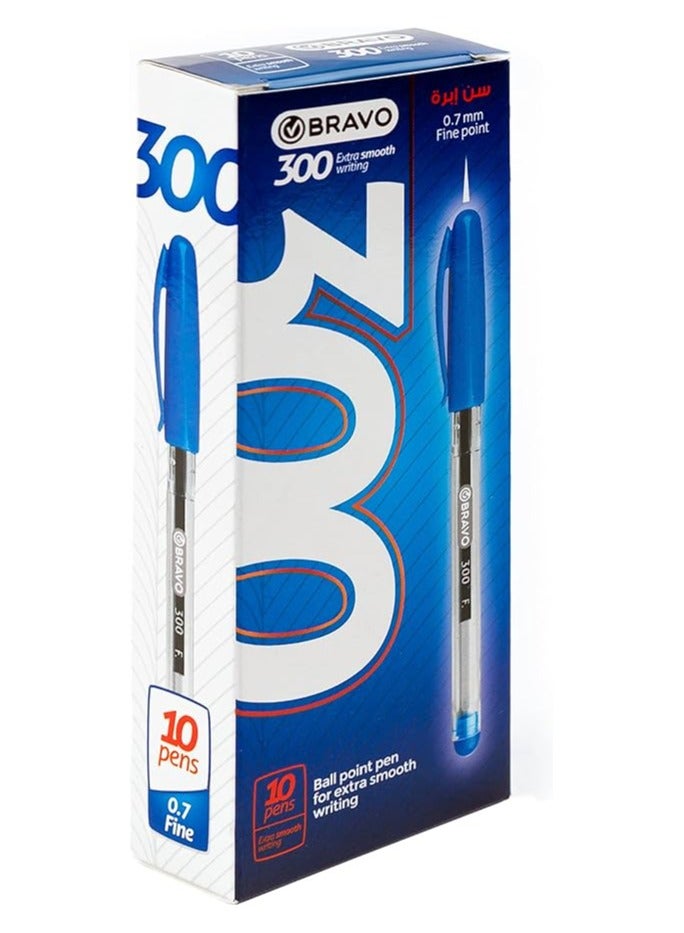 Bravo ballpoint pen 0.7 mm model 300 blue pack of 10 pcs. - Image 1