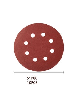 Malfah Enterprises Malfah Sanding Sheet for Random Orbital Sander 5 P 80 Sanding Disc Paper Round 125 Mm Abrasive Sandpaper Set for Random Orbital Sander Polisher 5x80 Grit 10 Pcs  - Image 2
