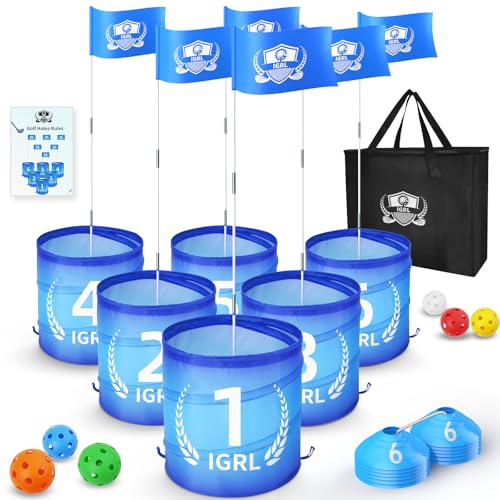 IGRL Golf Yard Game 6 Holes Backyard Golf Games for Adults Golf Chipping Game Set with Balls Carry Bag Flag Obstacles Outdoor Indoor Golf Gifts for Men Lawn Beach Camping Park Hotel - Image 1