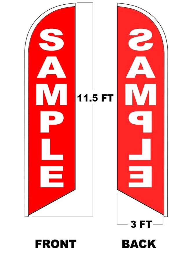 4 Less Co AC SERVICE Windless Swooper Flag Feather Banner Sign 3x11.5 ft Tall Flag Only bz - Image 2