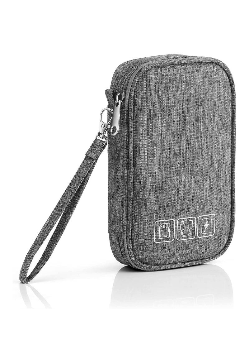 KASTWAVE Electronic Accessories Storage Bag Small Portable Travel Cable Storage Bag  AllinOne Organizer Storage for Power Cords  Chargers  Hard Drives  Headphones  USB  SD Cards  and More (Grey) - Image 5
