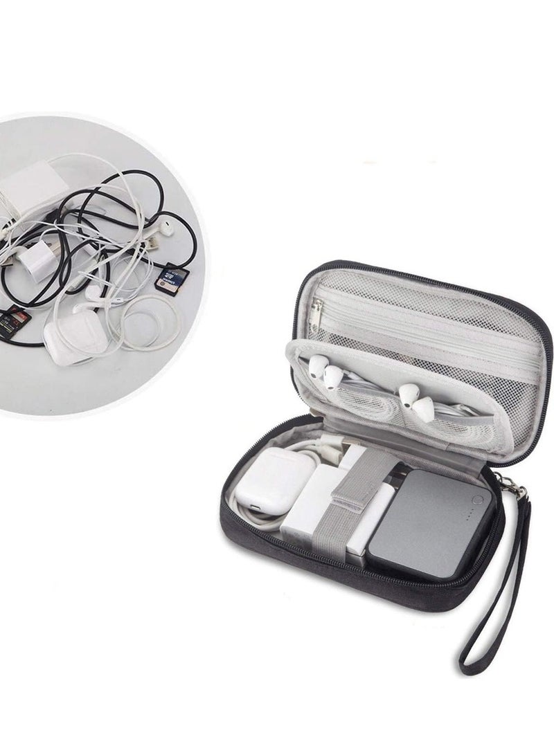 KASTWAVE Electronic Accessories Storage Bag Small Portable Travel Cable Storage Bag  AllinOne Organizer Storage for Power Cords  Chargers  Hard Drives  Headphones  USB  SD Cards  and More (Grey) - Image 2
