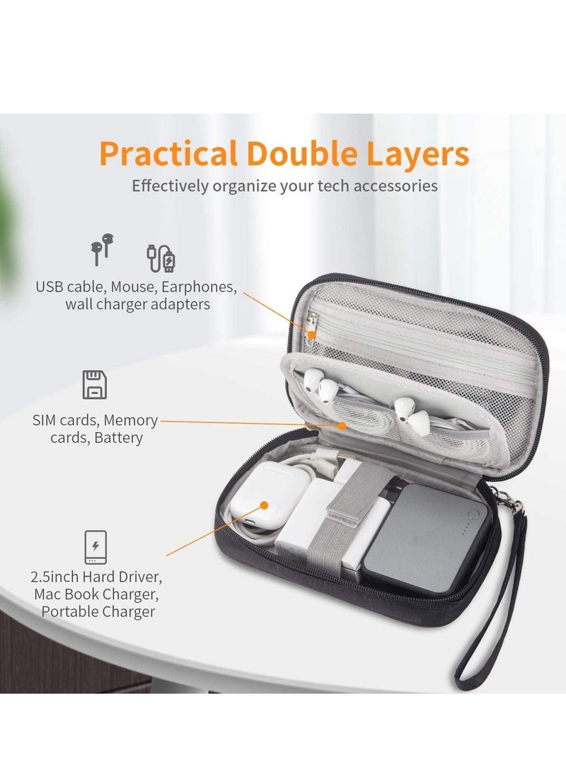KASTWAVE Electronic Accessories Storage Bag Small Portable Travel Cable Storage Bag  AllinOne Organizer Storage for Power Cords  Chargers  Hard Drives  Headphones  USB  SD Cards  and More (Grey) - Image 4