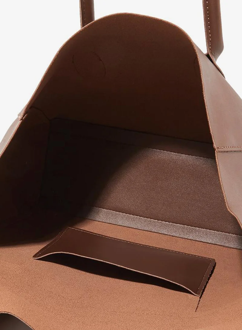 Styli  Coffee Brown Cut Out Flap Design Shoulder Bag for Women | Best Price UAE