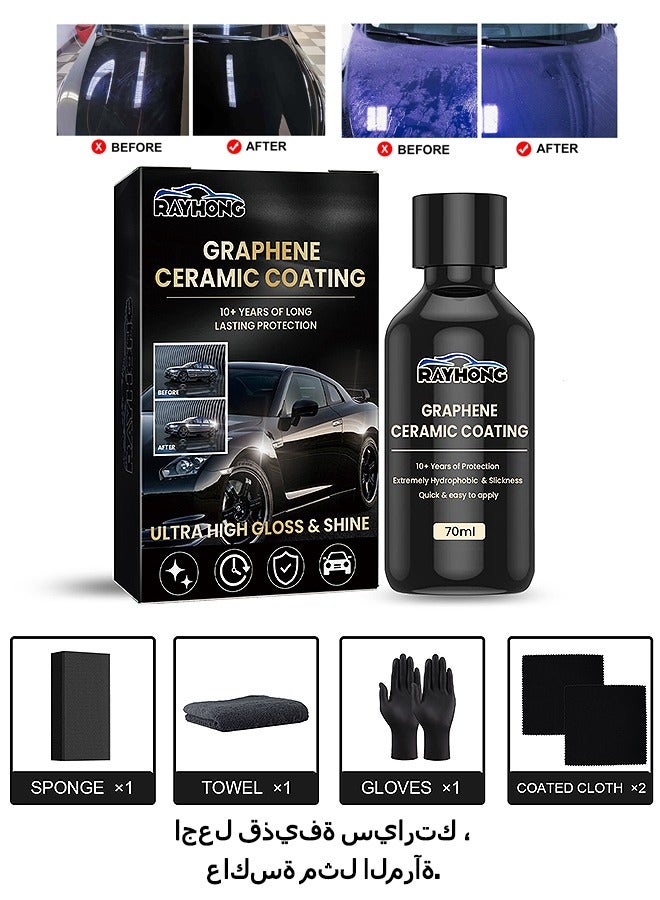 RAYHONG Car Polishes Set, Graphene Ceramic Coating for Automotive, Graphene Coating for Car Detailing, Long-Lasting Protection Kit - Image 1