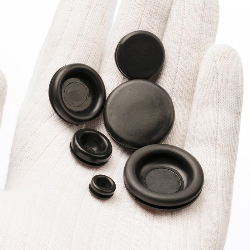 AAM ESSENTIALS Rubber Plugs for Round Holes-205pcs Assorted Rubber Grommets in 7 Sizes M25.4, M22.23, M19.05, M15.88, M12.07, M7.14, M9.53-Waterproof Rubber Grommet Kit Wire Grommet Perfect for Sealing Auto Panel - Image 3