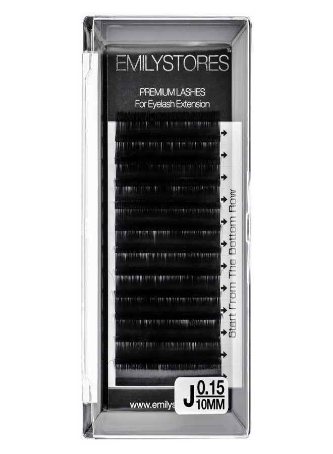 EMILYSTORES Lash Extensions 0.15mm Thickness J Curl 10mm Length Individual Volume Natural Eyelashes For Eyelash Extensions(0.15,J,10mm) - Image 1