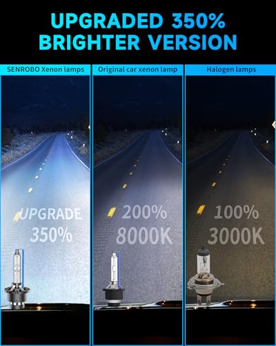 SENROBO Fit for 20112016 Toyota Avalon Sienna Venza D4S HID Xenon Headlight Bulbs 350 Brightness High Low Beam Light Bulb 8000K White Blue Plug and Play Pack of 2 - Image 3
