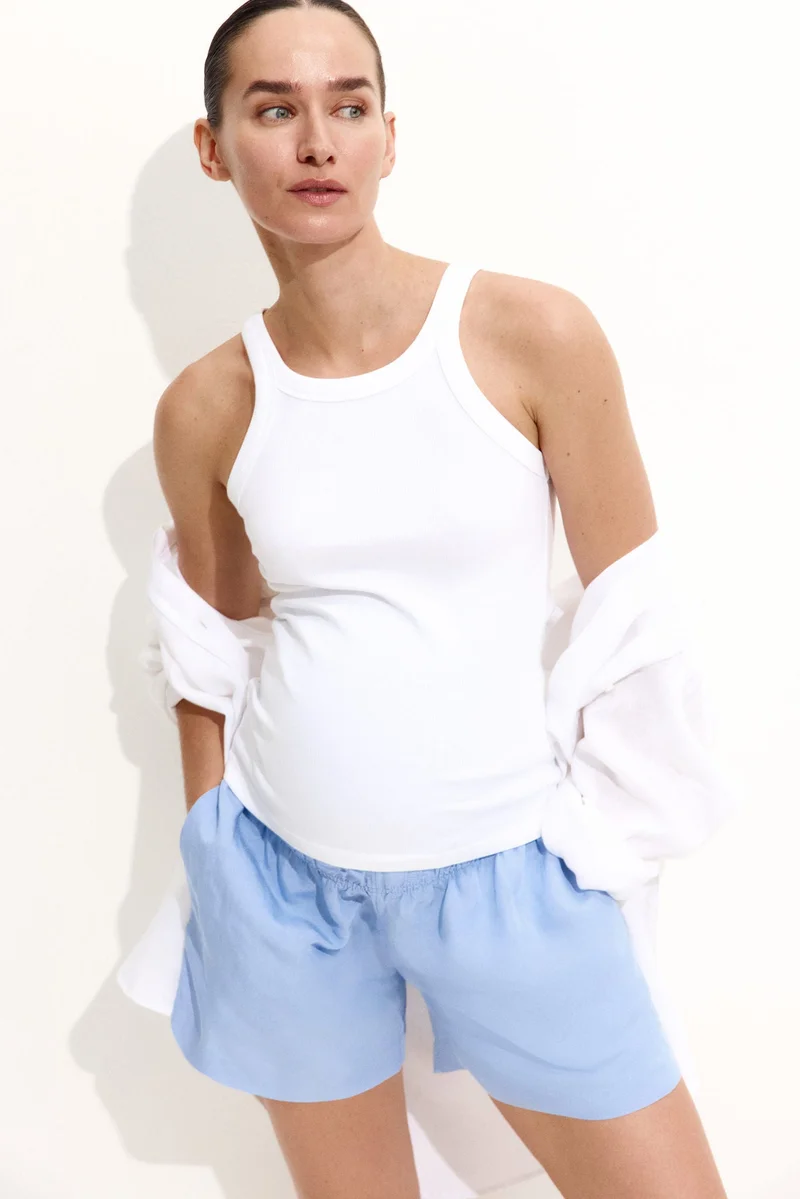 H&M MAMA Linen-blend shorts