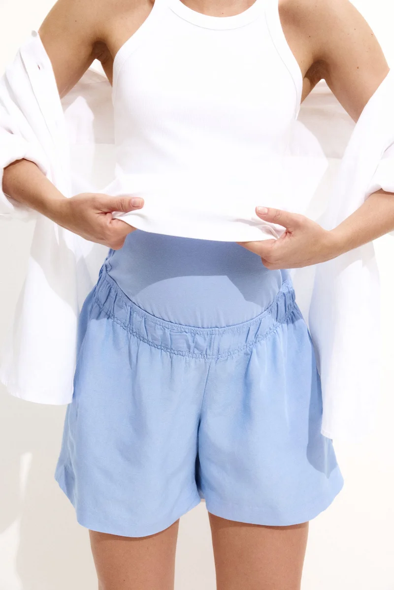 H&M MAMA Linen-blend shorts
