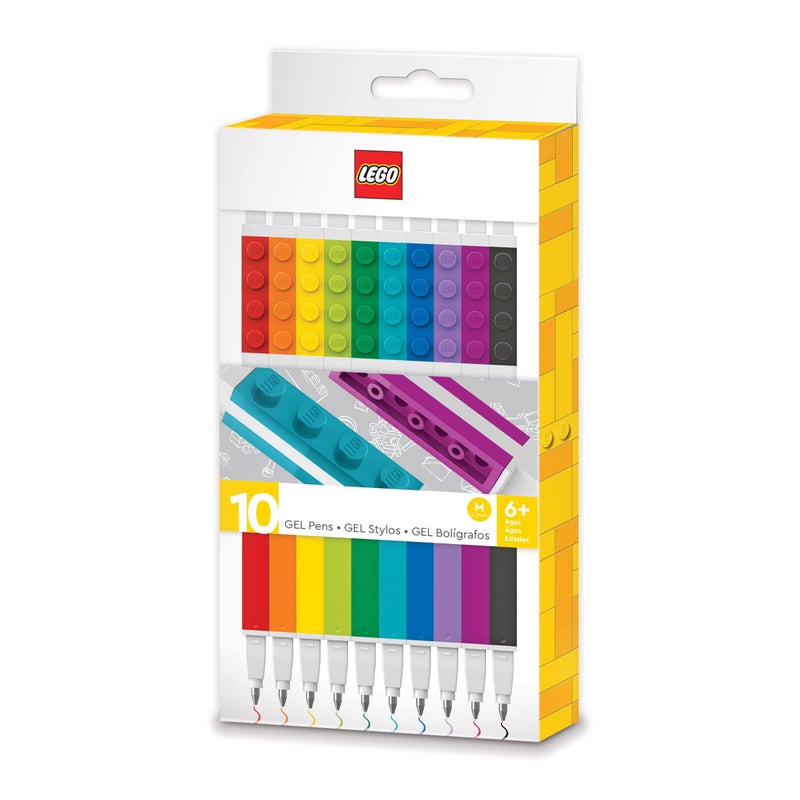 IQ LEGO Stationery 10 Pack Gel Pens (53100), Ages 6+, includes 10 gel pens - Image 1