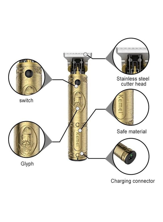 Kemei Electric Hair Trimmer Gold 14*4cm - Image 2