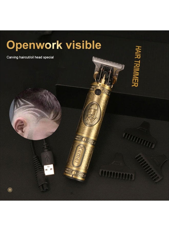 Kemei Electric Hair Trimmer Gold 14*4cm - Image 5