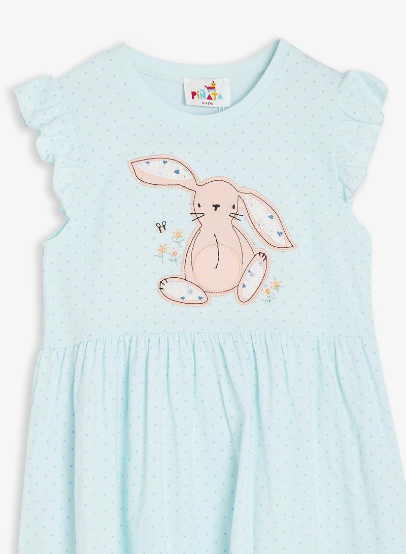 Pinata Cute Bunny Printed Summer Dress - Image 4