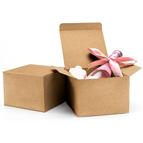 ValBox 5x5x3.5 Brown Gift Boxes, 20 PCS Gift Boxes with Lids for Presents, Small Bridesmaid Box for Gifts, Wedding, Crafting, Recyclable, Easy Assemble Cardboard Boxes - Image 1
