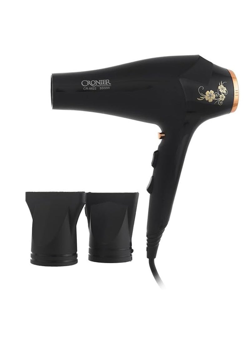 Black hair dryer for women, 5500 watts - pzsku/Z5BC1B1B1E5BF053AF503Z/45/_/1723114644/de67245a-6d21-488d-aff6-f8222ce75eb3