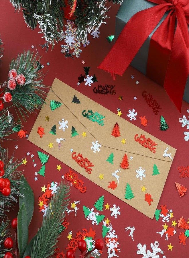 Fovths 4800 Pieces Christmas Confetti Set Mixed Embossed Confetti 100g Metallic Pentagram, Snowflakes, Santa, Pine, Merry Christmas Alphabet, Elk Table Party Decoration - Image 3