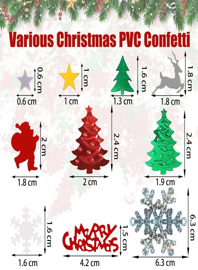 Fovths 4800 Pieces Christmas Confetti Set Mixed Embossed Confetti 100g Metallic Pentagram, Snowflakes, Santa, Pine, Merry Christmas Alphabet, Elk Table Party Decoration - Image 2