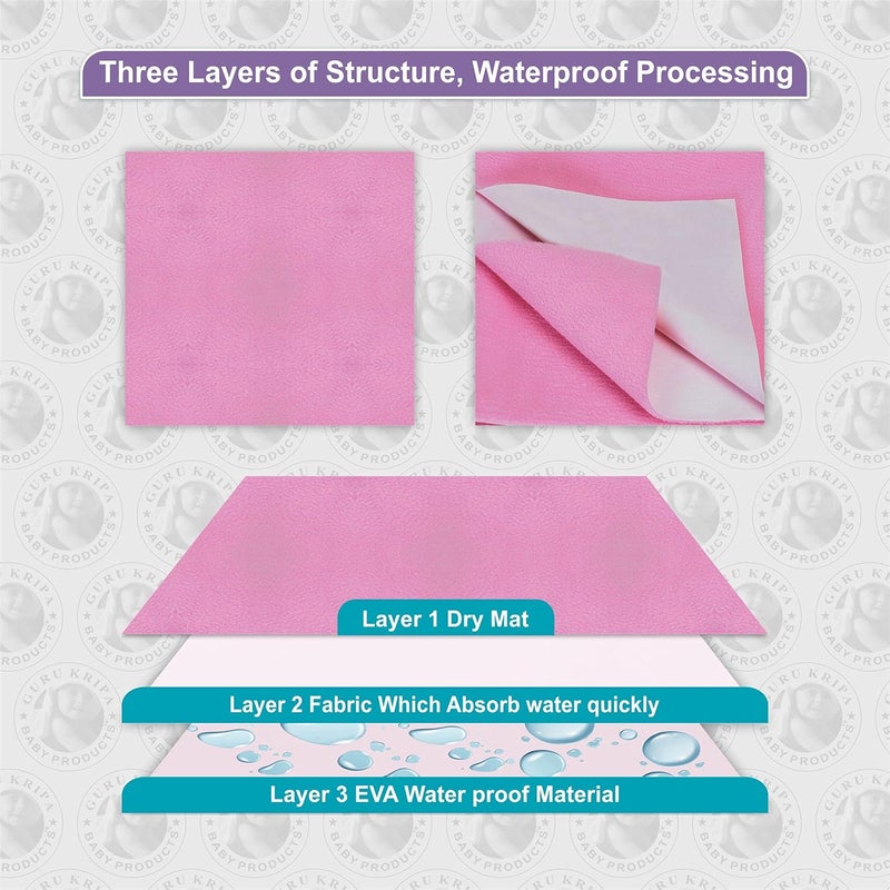 GURU KRIPA BABY PRODUCTS GURU KRIPA BABY PRODUCTS Presents New Born Waterproof Sheet Reusable Laminated Absorbent Sh Mat Fast Drying Bassinet Bedding  - Image 4