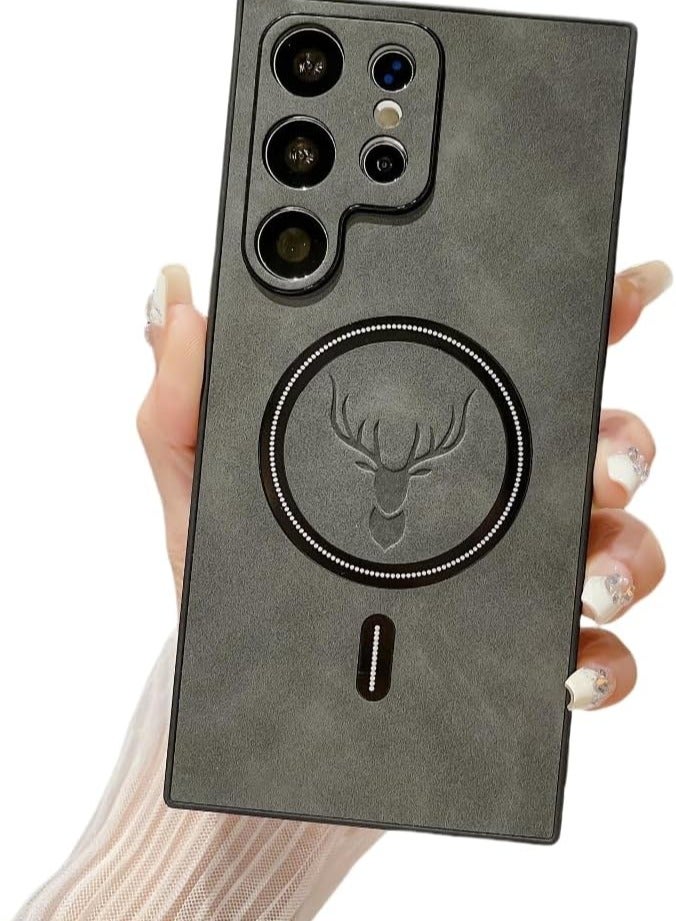 Magnetic Moose Fabric Full Wrap Phone Case, Full WrapLens Design, Drop Proof, compatible with SamsungGalaxy S25  Ultra (Gray) - Image 1