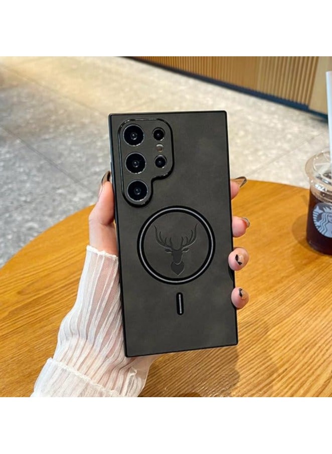 Magnetic Moose Fabric Full Wrap Phone Case, Full WrapLens Design, Drop Proof, compatible with SamsungGalaxy S25  Ultra (Gray) - Image 2