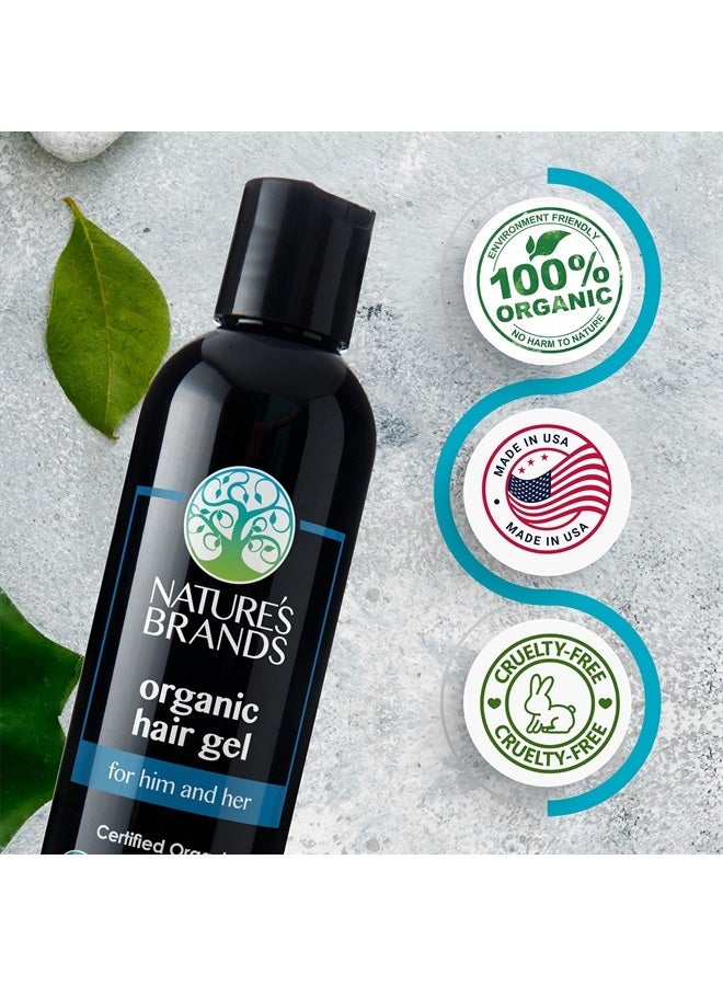 Nature's Brands Organic Hair Gel for Men and Women - Natural Eco Hair Styling Gel with Olive Oil – Vegan, Plant-Based, Non-GMO (8 oz) - Image 2