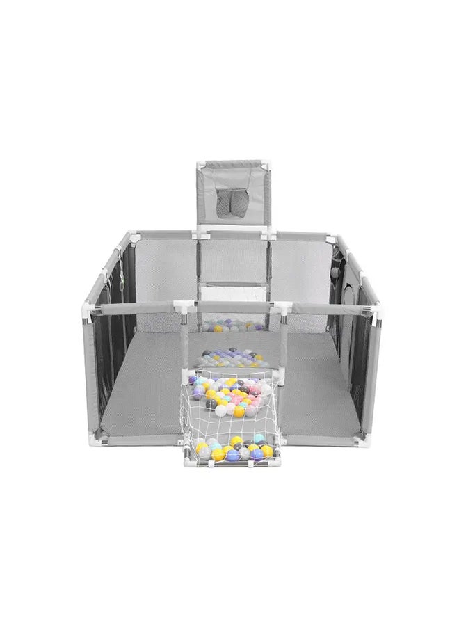 Arabest Foldable Playpen Activity Center Room Tent Playard Grey 122x182x66cm - Image 4