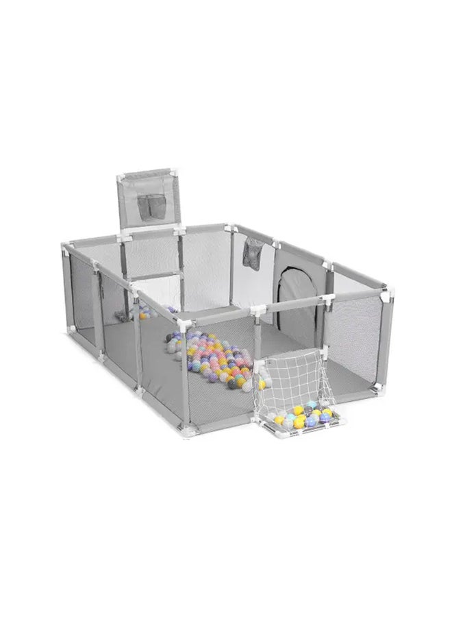 Arabest Foldable Playpen Activity Center Room Tent Playard Grey 122x182x66cm - Image 3