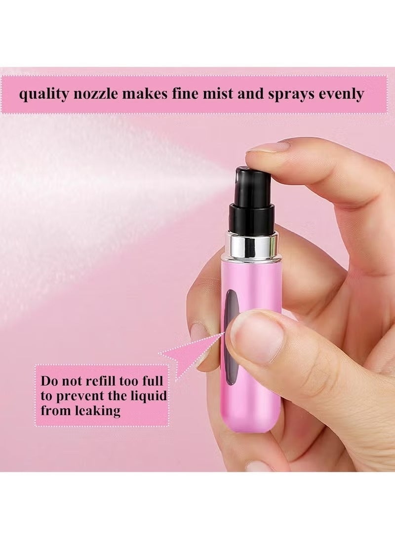 SHAYDX 5PCS Mini Perfume Atomizer Bottles – 5ml Refillable Travel Spray, Portable Scent Pump, Multicolor Pocket Fragrance Dispenser - Image 4