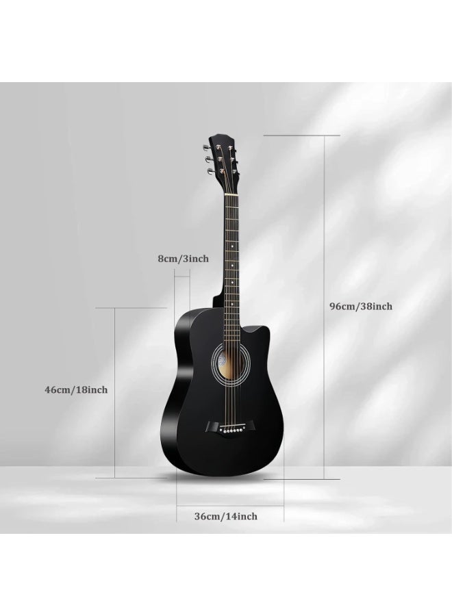 BOAE 38-Inch Guitar With Accessories Set for Kids and Adults with Guitar Bag Tuner Brass strings Capo String Pick and Clean Cloth for Gift - Image 5