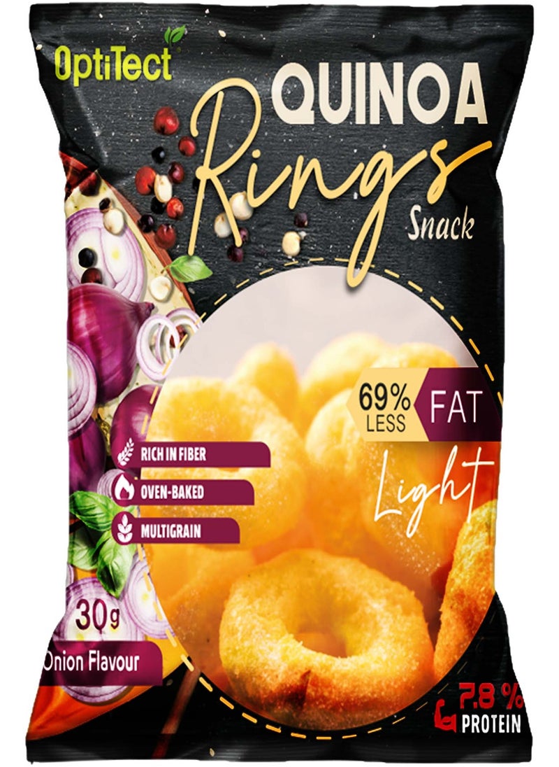OptiTect Optitect Quinoa Rings Snack, High Fiber, Rich In Protein, Low In Calories and Sugar, Onion Flavor, 30 Gm 