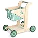 Asweets 2 in 1 Wooden Baby Walker Push and Pull Doll Stroller Shopping Cart Learning Walker for Boys and Girls Sit Stand Learning Toddler Toy Green - Image 2