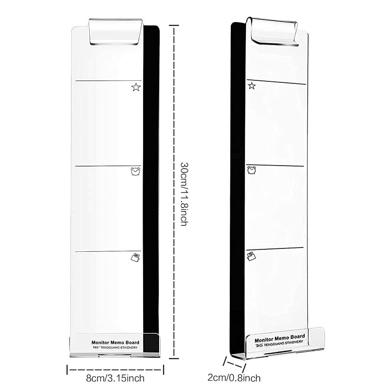 Zcxbeh Office Desk Accessories 2pcs Multifunction Computer Monitor Memo Board - Office Supplies for Women Men Computer Sticky Note Holder Home Decor (Monitor Memo Board with Clip) - Image 3