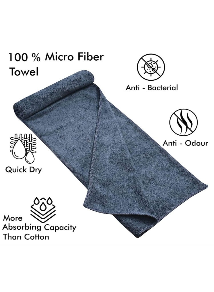 Beach Towel Bath Towels Set - [Pack of 2] 100% Microfiber Highly Absorbent 2 Bath Towels, Hotel & Spa Quality Bath Towels for Bathroom (Grey) 70*140cm - Image 3