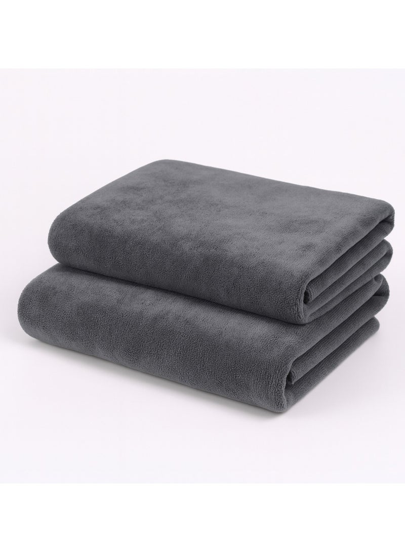 Beach Towel Bath Towels Set - [Pack of 2] 100% Microfiber Highly Absorbent 2 Bath Towels, Hotel & Spa Quality Bath Towels for Bathroom (Grey) 70*140cm - Image 1