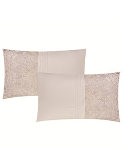 Noomi 8 PIECE Royal Chanel Microfiber Comforter Set King Size 240x260 CM - Beige  - Image 5