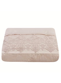 Noomi 8 PIECE Royal Chanel Microfiber Comforter Set King Size 240x260 CM - Beige  - Image 3