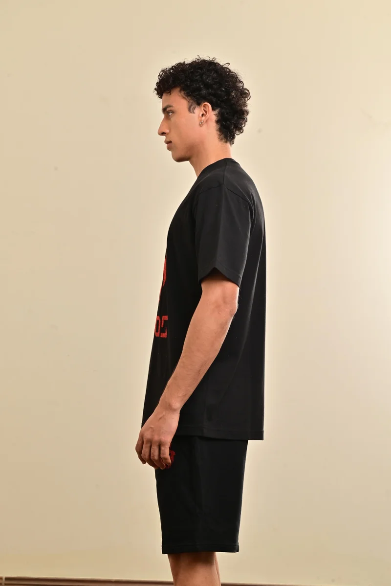 Esso5  Cross Stitch Logo Oversized Tee for Men | Best Price UAE