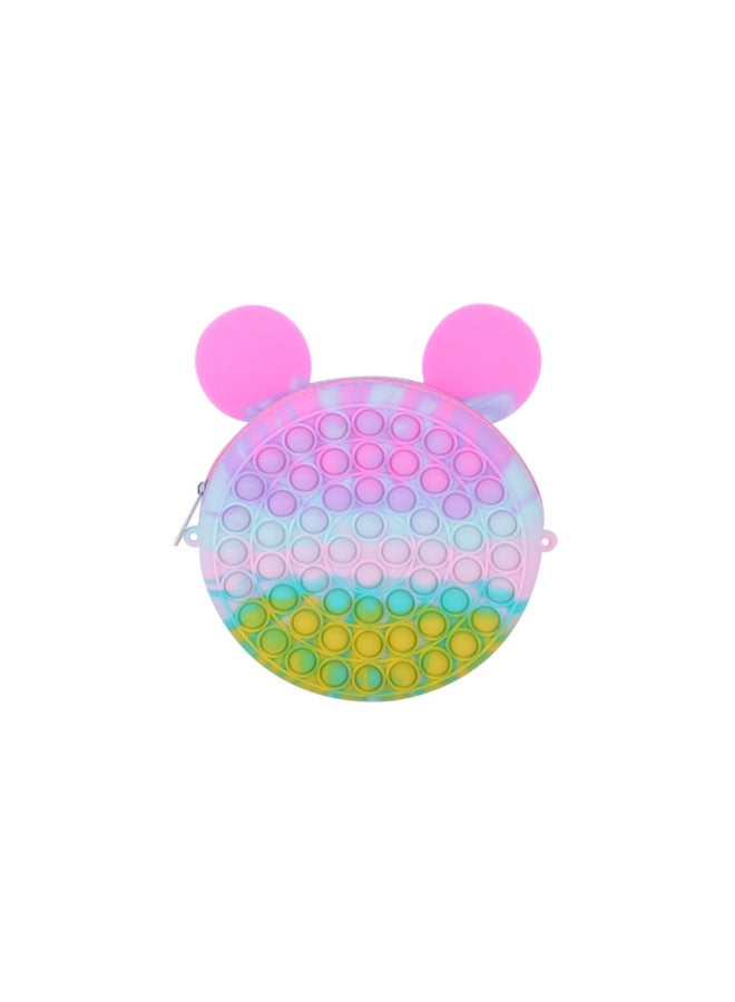 Gopher Pioneer Decompression Toy Full Silicone Material Bubble Press Decompression Toy Animal Cute Shoulder Bag Women's Bag-Color:Pink Mickey  - Image 1