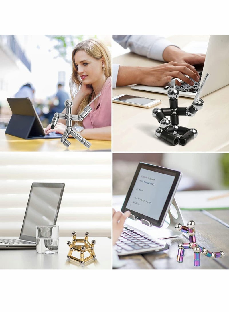 Magnetic Fidget Pen Set - Magnetic Metal Decompression Pen with Magnet Ballpoint, Stress Relief Writing Pen, Multifunctional Fidget Gadget Pen for Kids or Friends - Gold Color - Image 5