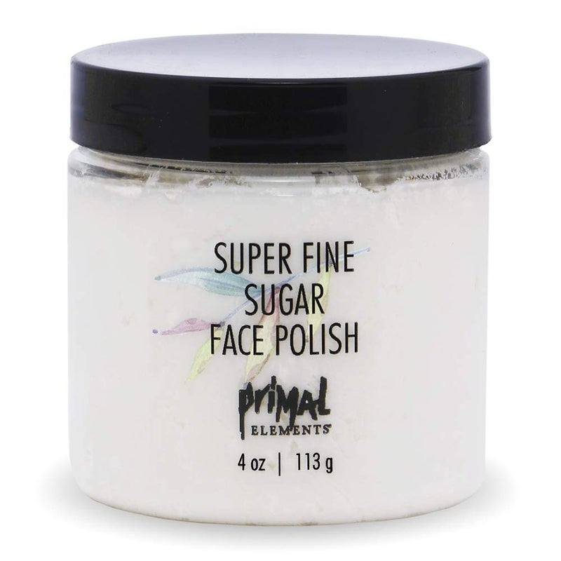 Primal Elements Fine Sugar Face Polish, Moisturizing Gentle Exfoliate, Gentle Use Every Day(4 Ounce)