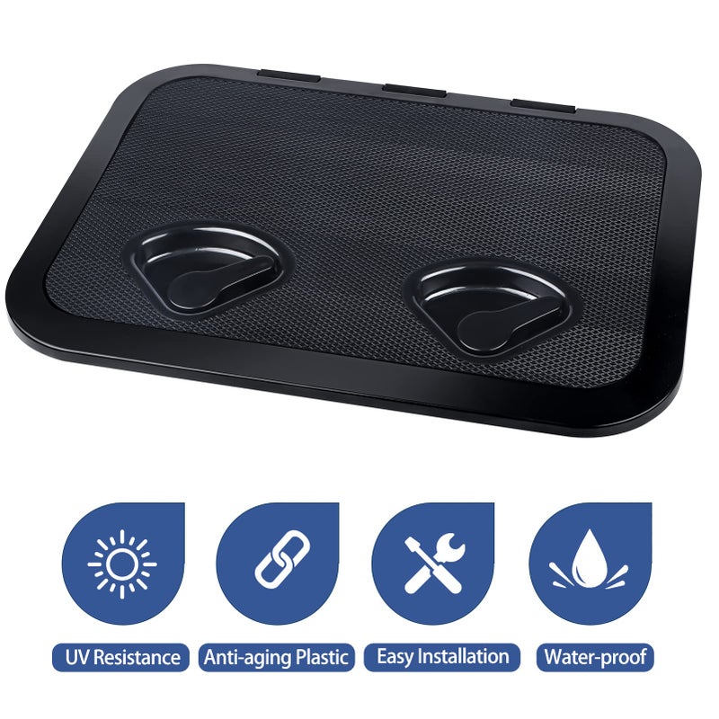 Smart Marine smartmarine Marine Deck Access Hatch 17.3â€œÃ—12.4 Black Rectangle Boat Hatch & Lid,Boat Deck Hatch Lids - Image 2