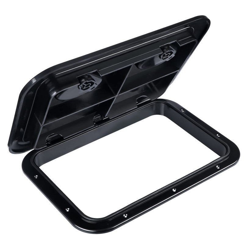 Smart Marine smartmarine Marine Deck Access Hatch 17.3â€œÃ—12.4 Black Rectangle Boat Hatch & Lid,Boat Deck Hatch Lids - Image 1